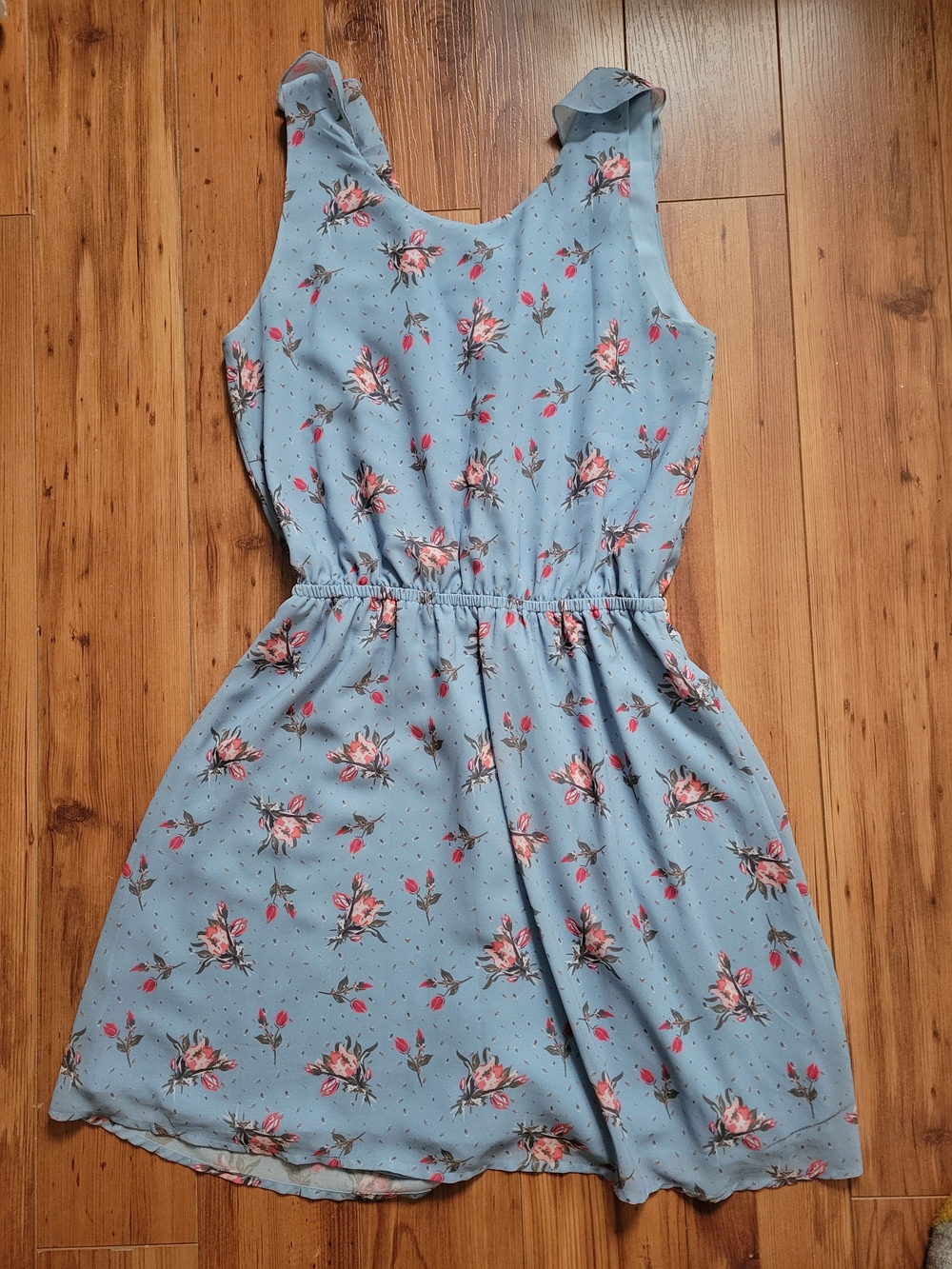 twik Blue Floral Ruffle Mini Dress - Picture 2 of 3